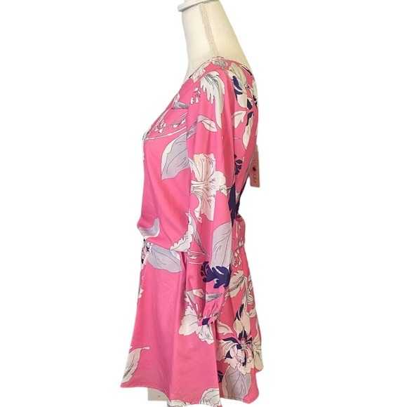 Yumi Kim Pink Floral‎ One Shoulder Mini Dress Women’s size Small NWT - Picture 6 of 10